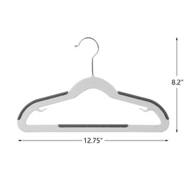 Finnhomy Extra Strong 30 Pack Plastic Hangers for Baby and Kids, Durable Children Clothes Hangers with Non-Slip Pads, Great for Any Baby Clothes, Gray