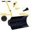 Snow Shovel with Wheels - 29" Angled Blade, Adjustable Handle,