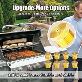 Upgraded Propane to Natural Gas Conversion Kit with Regulator & 2.0 1.39 0.5 Orifices Brass Nozzle, 10” Natural Gas Conversion Kit Fit for Weber Genesis, Spirit, Genesis II, Spirit II Grill