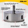 Drilax 2-7/8 inch Diamond Hole Saw Drill Bit Ceramic, Porcelain