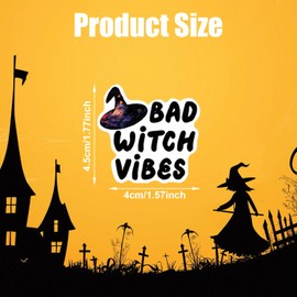 50PCS Bad Witch Stickers, DIY Waterproof UV Witchy Stickers for Water Bottles Skateboard Car, Laptop Sticker for Boys Grils Teens Adults
