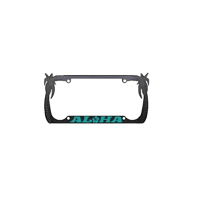 Aloha Palm Tree Heavy Duty Metal License Plate Frame 8