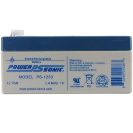 Power Sonic Rechargeable Sealed Lead Acid Battery PS-1230 12V 3.4 AH @ 20-hr. 12V 3.3 AH @ 10-hr.