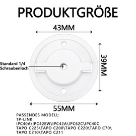 CLKE Pack of 2 with Tapo C200 with tp_link C210 Smart Camera Wall Mounting Base TL70 Accessories Compatible with Camera Tapo Outdoor Compatible with Camera Wall Mount White 55 cm with Screw