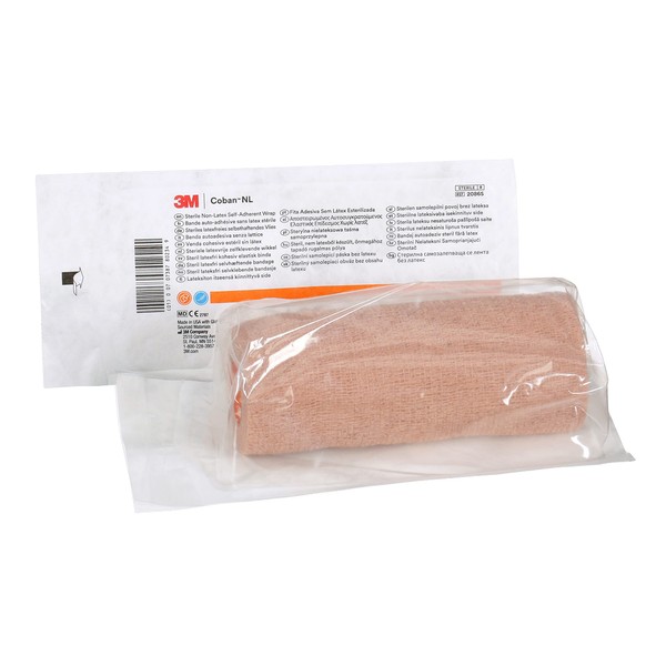 3M™ Coban™ NL Sterile Non-Latex Self-Adherent Wrap with Hand Tear, Sterile, tan, 6 in x 5 yd, 12 rolls/case