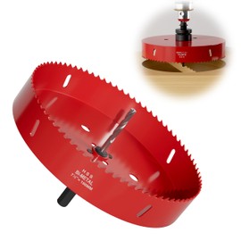 7-1/2" (190mm) Bi-Metal M42 High Speed Steel Hole Saw with Pilot Drill Bit, Smooth Cutting Edge for PVC, Drywall, Wood, Plastic, Gypsum Board, Rubber, Thin Metal