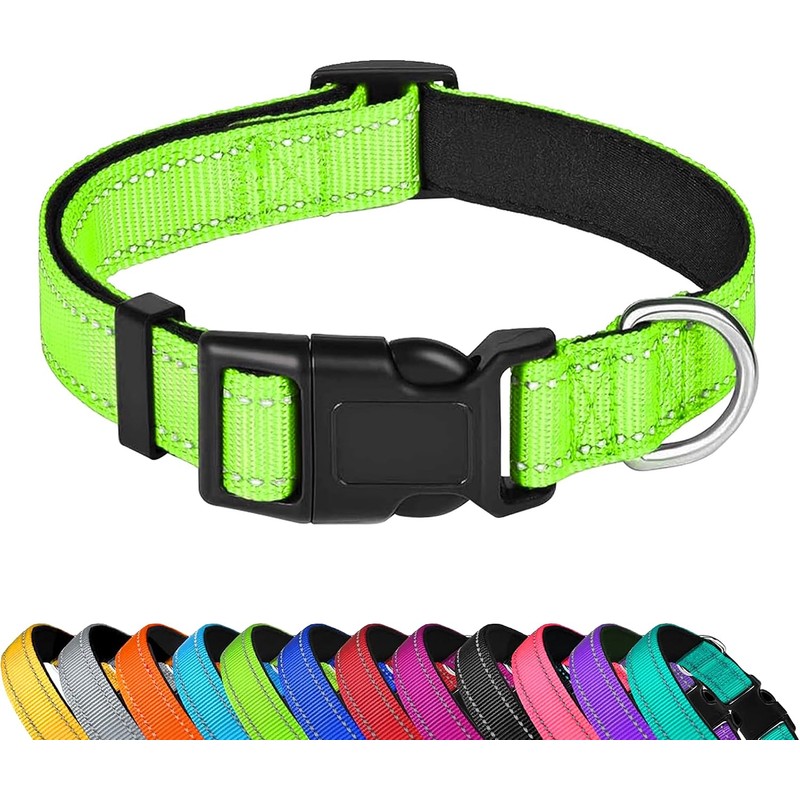 Collar reflectante para perro y gato, ajustable de neopreno suave