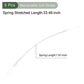 YOKIVE 5 Pack Retractable Spring Coil Strap, Plastic Spiral Stretchy Keys Holder | Stylus Lanyard Cord Great for Wallet, Handbags (Clear, 8-inch)