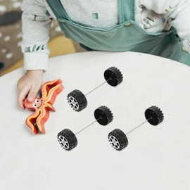 Milisten Wheels on The Bus Toy 50pcs Plastic Rolls with 25pcs Axles Miniature Wheels Shaft Toy Wheel and Round Rod Axles for DIY Craft RC Car Helicopter Truck Replacement Parts 42mm