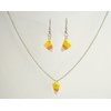 Candy Corn Earring and Necklace Set on 18 inch Silver