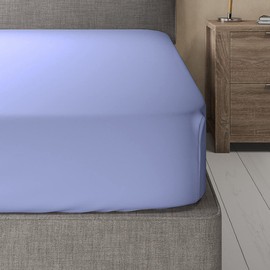 Royal Bedding Viscose from Bamboo and Cotton-Blend Fitted Sheet, Silky Soft, 60% Viscose Made from Bamboo and 40% Cotton, Queen Size, Periwinkle