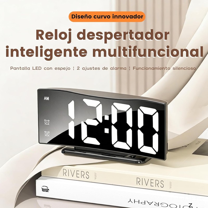 Despertador digital LED Meeyoga 4096 – hora 12/24, temperatura y