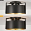 Black Semi Flush Mount Ceiling Light, 15'' Modern Farmhouse Hallway