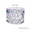lureme Boho 10Pcs Multicolors Words Stackable Beads Elastic Bracelets Set(bl003586-1)