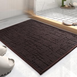 AMOAMI-Bath Mat-Super Absorbent Quick Dry Bathroom Floor Mats-Rubber Backing Washable Bath Mats for Bathroom Thin Bathroom Rugs Fit Under Door-Bath Rug for in Front of Sink,Bathtub,Shower Room