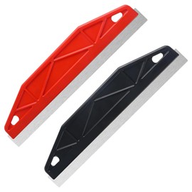 Katslyn 2PCS Stainless Steel Paint Shield for Cutting in Tool Comes,Paint Guard for Skirting Boards,Wallpaper Straight Edge Tool,for Paint Smearing,Repairing Cutting Wallpaper(Black+Red)