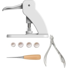 YICBOR Table top No-Sew Snap Button Fastener Hand Press Machine, Pressbutton Installation Tool with 1pcs Awl, 1pcs Buckle Removal Plier and Dies in 4 Sizes for Plastic Snap Fasteners Setting Tools