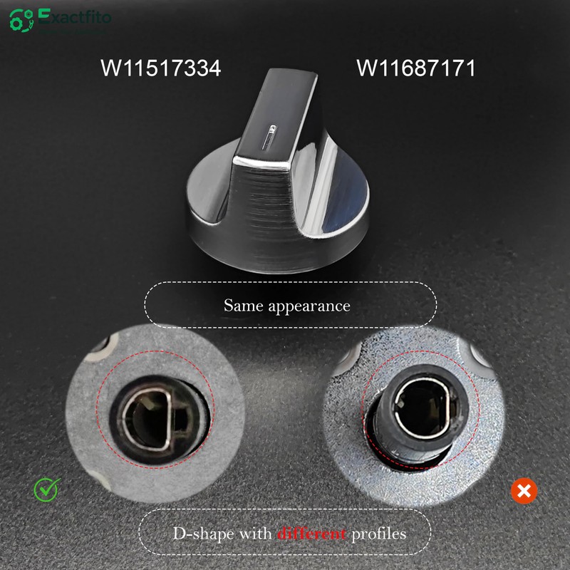 4 Pcs Whirlpool Stove Knobs Replacement W11517334