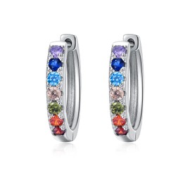 Chakra Earrings 925 Sterling Silver Chakra Stud Earrings 7 Healing Crystals Jewelry Gifts for Women