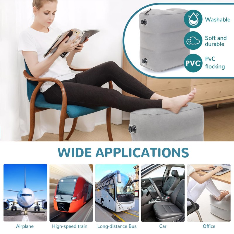 RISEPPO inflatable footrest Grey