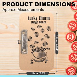 Navoys Lucky Bingo Board With Clasp Clip Left Hand Clip 24cm x 14cm - Bingo Games, Bingo Tickets, Traditional Family Game, Educational