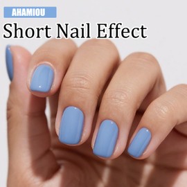 AHAMIOU 10ML Gel Nail Polish Pure Sheer High Gloss Soak Off Gel Polish UV/LED Cure Easy Apply Non-Toxic Nail Art Manicure Salon DIY at Home for Women,Baby Blue