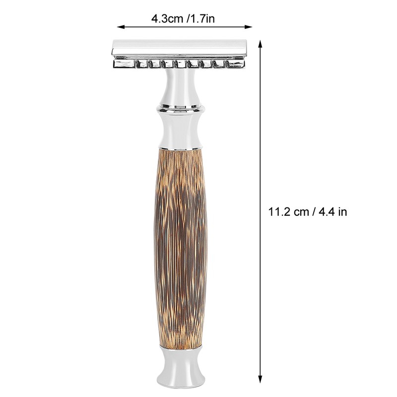Professional Men Bamboo Handle Manual Shaver Portable Beard Body Hair