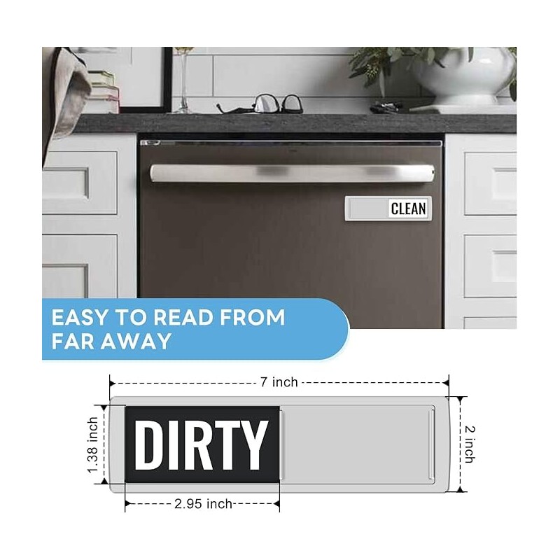 Jacsoii Mini Dishwasher Magnet Clean Dirty Sign, Strong Magnets, Universal