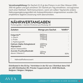 AVEA Collagen Activator Lemon (30 Collagen Powder Sticks) - Colgevity - 4 Times More Effective than Traditional Collagen - For Youthful Looking Skin, Hair & Nails - Vegan Friendly (Pack of 1)