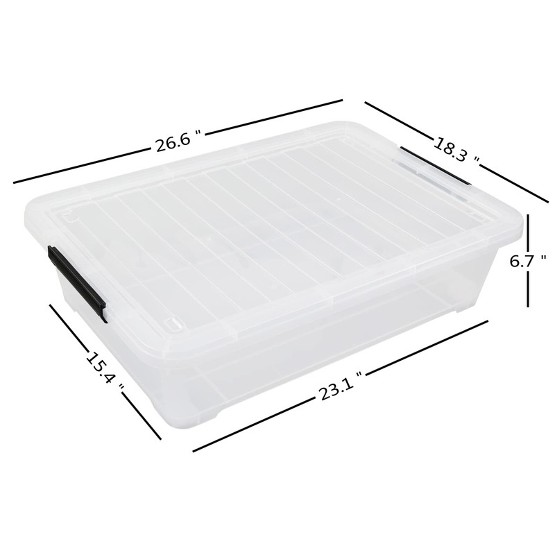 Innouse 40 Quart Under Bed Storage Bin with Wheels, 3