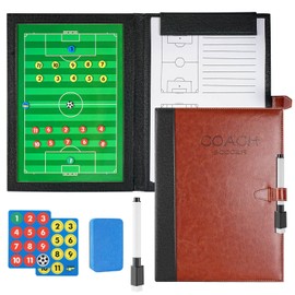 18.9'' x 12.6'' Coaches Tactical Board, RoseFlower Portable Professional Football/Soccer Magnetic Tactics Strategy Clipboard Training Assistant Equipment with Erasable Write-Wipe 2 in 1 Pen and Eraser