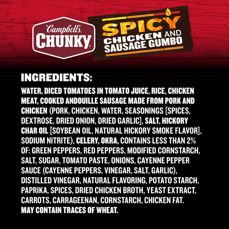 Campbell's Chunky Soup, Spicy Chicken and Sausage Gumbo, 16.1 oz