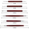 6-Piece Pottery Sculpting Tool Set with Wooden Handles