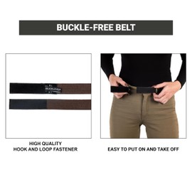 BLACKLEVEL Buckle-Free Belt | Men and Women | Metal-Free Belt | Comfortable and Lightweight | Precise Fit (Brown, XS (32” - 33” waist))