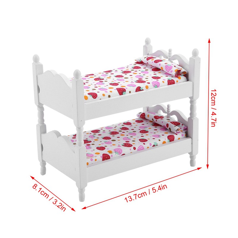 1:12 Doll House Mini Furniture Children Bedroom Model Bunk Bed