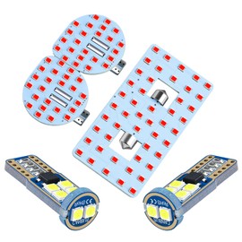 DODOFUN Red LED Interior Dome Ceiling Light Kit and Tag License Plate Bulb Dedicated Compatible with Jeep Wrangler 2007-2018 JK JL TJ