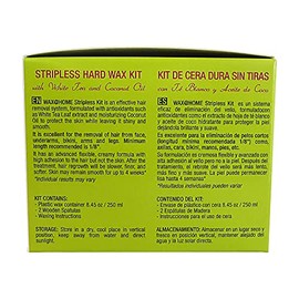 Waxness Kit de cera dura para microondas 8.45 oz (8.5 fl oz) – Cera de crema de té blanco con aceite de coco, no necesita tiras, fácil depilación en c