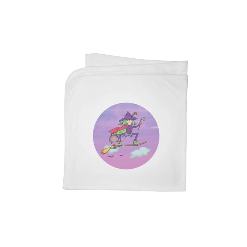 Azeeda 'Witch Riding Broomstick' Cotton Baby Blanket/Shawl (BY00039821)