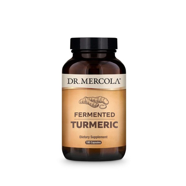 Dr. Mercola Organic Fermented Turmeric Dietary Supplement, 90 Servings (180 Tablets), Non GMO, Gluten Free, Soy Free