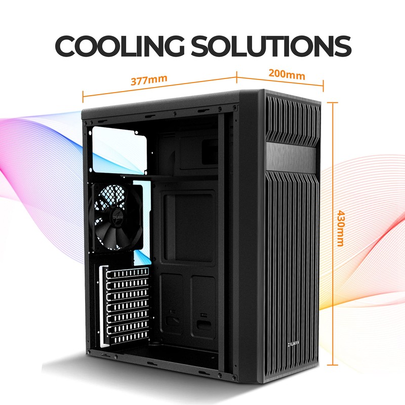 Zalman T6 ATX Mid Tower Computer PC Case, Pre-Installed 120mm