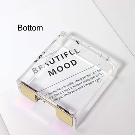 MultiBey Clear Gold Acrylic Sticky Note Pad Holder for Desk, Memo Holder Paper Dispenser, Desktop Accessories Organizer for Office School Home(Gold)