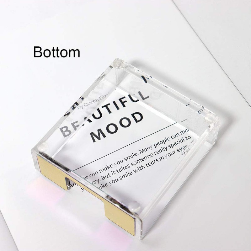 MultiBey Clear Gold Acrylic Sticky Note Pad Holder for Desk,