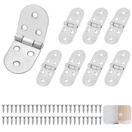 NCZCDZSW Folding Hinges, Pack of 8, Stainless Steel with Screws, 180 Degree Folding Hinges, Furniture Hinges, Flap Hinges for Folding Table, Cabinet, Wardrobe, Wooden Box, House Furniture