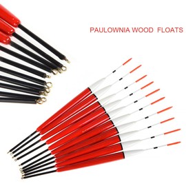 Toasis Paulownia Wooden Fishing Floats Pack of 10 (Red)
