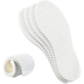 ZYHSLZ 2 pares Plantillas de algodón antiolor, Plantillas de Látex para niños yadulto, plantillas transpirables de felpa que absorben el olor de los pies descalzos, cortadas a medida (Blanco, 35-36)