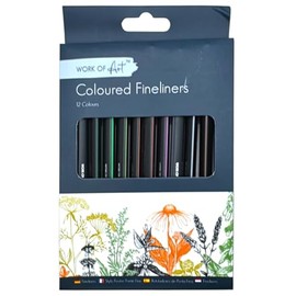 PaulStore Pack of 12 Coloured Fineliners Pens Fine Liner Drawing Coloured Pigment Ink