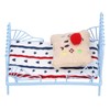 1:12 Miniature Bed Metal Structure Cute Pattern Sponge Cloth Mattress