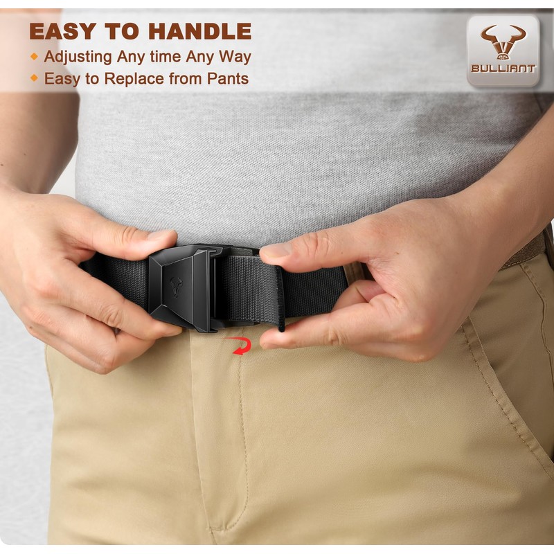 BULLIANT Men Belt,Tactical Stretch Belt Adjustable For Rigger Military Heavy