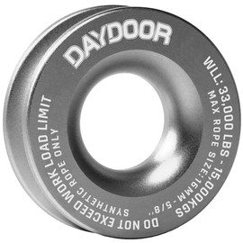 DAYDOOR Heavy Duty Recovery Ring, 66,000 LBS 7075 Aluminum Winch Snatch Ring for Soft Shackle & Synthetic Rope, Essential Off-Road 4x4 Recovery Gear for Truck, Jeep, ATV, UTV(Gray)