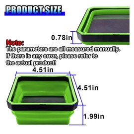 GAOLAOSY 3PCS Magnetic Car Parts Tray Set, 4.5 Inch Square Collapsible Silicone Bowl, Vehicle Tool Organizing Tray Holder for Nuts, Bolts, Pins, Screw, Washers and Other Small Metal Parts